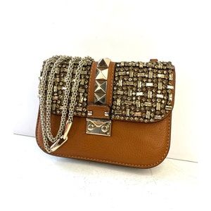 Valentino Mini Rockstud Bead Embellished Shoulder Bag